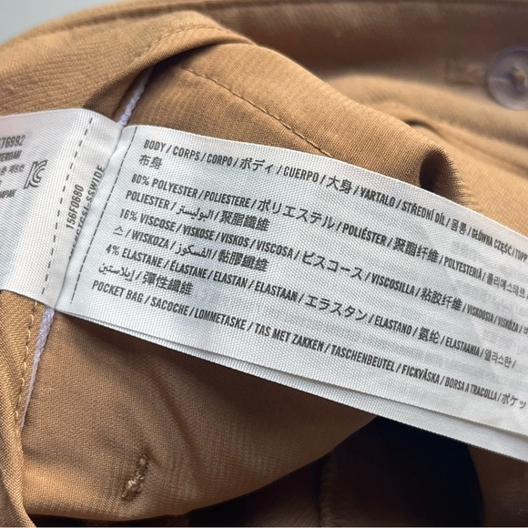 Abercrombie & Fitch Sloane Tailored Fit Pants Camel Brown Pintuck Trouser 26 - Picture 9 of 12